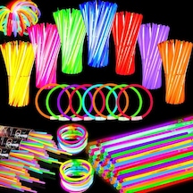 300 Pcs Neon Stick Glow Stick 300 Adet Neon Işık Fosforlu Bileklik Kolye Fosforlu Işık Renkli Glow