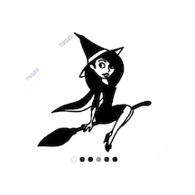 Kırmızı Başlıklı Cadı Sticker Yapıştırması 17Cm