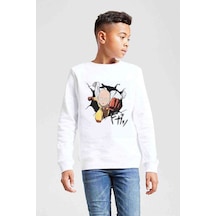 Tshirthane Anime One Punch Man Baskılı Unisex Çocuk Beyaz Sweatshirt (534763204) Beyaz