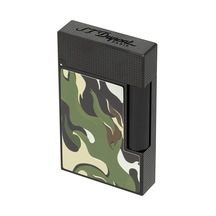 S.t. Dupont Ligne 2 Camo Haki Guilloche Çakmak C16050 Siyah