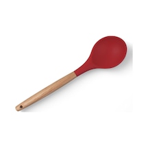 Deconox Bambu Saplı Silikon Servis Kaşığı, Bambu Uzun Silikon Servi Kaşığı 28cm 3 Renk Seçenekli, Yemeklerinizi Servis Etmek İçin Silikon Servis Kaşığı Kırmızı Sku: Smg8690010532367