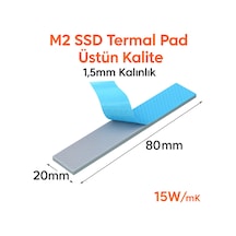 M2 Ssd Termal Pad - Gri Renk 1,5 Mm Kalınlık 80x20 Mm 15w/mk