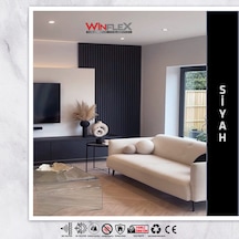 Winpanel Dekoratif Ahşap Duvar Paneli Siyah Renk 50x240cm .