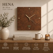 Hena Collection Doğal Maun Ahşap Kaplama Duvar Saati