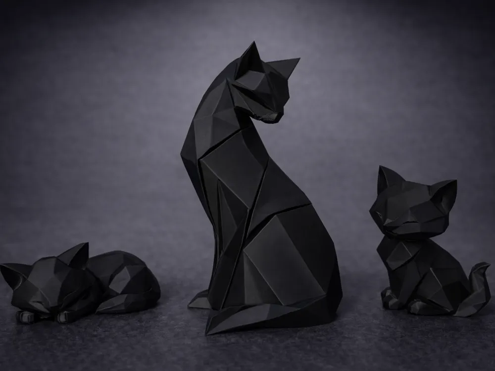 M2s Dekoratif Geometrik Kedi Biblo Seti 3'lü - 002