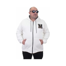 Starbattal Büyük Beden Fermuarlı Sweat M 23217 Ekru-Ekru