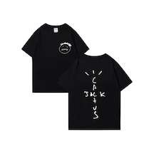 Flood Of Style Rapçi Kaktüs Jack Vintage Tişört Erkek Kadın Retro Hip Hop Streetwear Moda Rahat Gevşek Pamuk Siyah