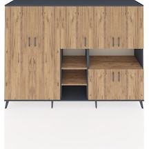 Hyperion Dolap 13 Raflı 7 Kapaklı 220x44x163 Antrasit-çam Atlas Çam - Antrasit