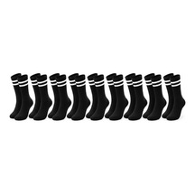 Unisex Siyah Çorap Beyaz Çizgili 9'lu Set Uzun Soket Günlük Spor Kolej Stil Rahat Kadın Erkek Çorabı Renk: Siyah, Beden: 36-40, Adet: 9 Diğer