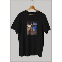 Noıssey -wed Boğaz Tasarım Baskılı Oversize T-shirt Tişört Sokak Tarzı Siyah