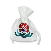 Mutluadim 12 Adet Karanfilli Saten Kese 7X9Cm Krem