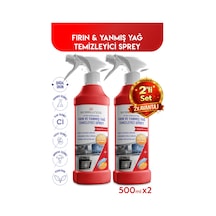 Fırın Ve Yanmış Yağ Temizleyici Tüm Zorlu Kirleri Anında Yok Eder Sprey 500 Ml 2'li Set