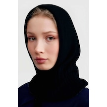 Uniquetrenders Balaclava Fitilli Triko Örgü Bere Başlık Siyah