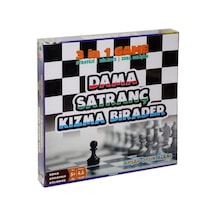 Ahşap Satranç -dama - Kızma Birader 3'lü Oyun Seti