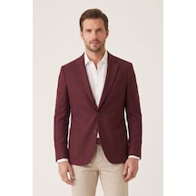 Slim Fit Torba Cepli Esnek Pamuk Bordo Ceket C 735