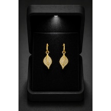 Çekirdekjewelry Işıklı Hediye Kutulu 925 Gümüş Gümüş Yaprak Tasarım Küpe Sarı Çekirdekjewelry Işıklı Hediye Kutulu 925 Gümüş Gümüş Yaprak Tasarım Küpe Sarı