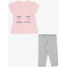 Breeze Kız Çocuk Kapri Taytlı Takım Rüya Temalı 1-4 Yaş, Pembe-pembe Pembe