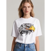 Kartal Oversize Unisex T-shirt Beyaz