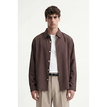 Antioch Relaxed Fit Çizgili Erkek Gömlek Kahve