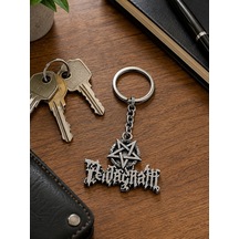 Pentagram Sembollü Pentagram Yazılı Metal Anahtarlık Gotik Tasarım Anahtar Aksesuarı