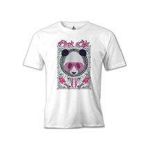 Panda - Pembe Beyaz Erkek Tshirt