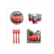 Cars, Arabalar , Şimşek Mcqueen 8 Adet Tabak, 8 Adet Bardak, 10 Peçete, 10 Çatal