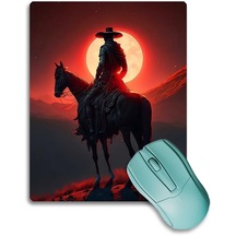 Sonictouch Gün Batımı Kovboy Temalı Kaydırmaz Gaming Oyuncu Dikişsiz Siyah Mouse Pad/ped 17x21cm