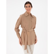 Pierre Cardin Kadın Bej Gömlek Desenli 50306501-vr011 Bej