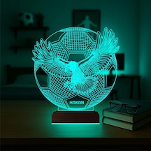 Luvivia Kartal Futbol Topu Taraftar Kara Kartal Kişiye Özel 3d Lamba - Masa Gece Lambası Şeffaf