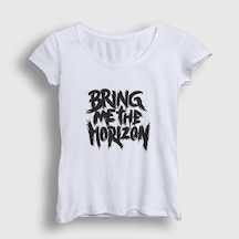 Presmono Kadın Bring Me The Horizon T-shirt Beyaz