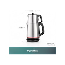 Royaltea 1711h Çelik Çay Makinesi Inox Siyah