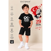 Overmax 29 Ekim Cumhuriyet Bayramı Çocuk Tişörtü Atatürk Ve Sonsuzluk Baskılı Kız Erkek Çocuk 1-12 Yaş Siyah - 932538952 Siyah