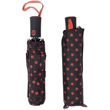 Siyah Kırmızı Puantiyeli Tam Otomatik Kadın Şemsiyeleri