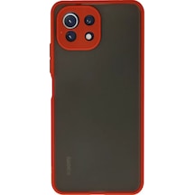 Newface Xiaomi Mi 11 Lite Kılıf Montreal Silikon Kapak - Kırmızı Resimdeki