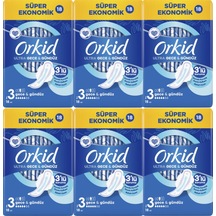 Orkid Ultra Hijyenik Ped 3 Numara Gece&Gündüz 18'Li 6 Adet