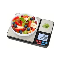 1 Parça Büyük Çift Platformlu Dijital Mutfak Terazisi, İki Gri - Siyah