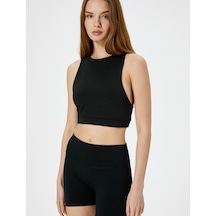 Koton Spor Kısa Tayt Standart Bel Slim Fit Siyah 4sak40252nk Siyah