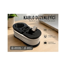Macbook Magsafe 3 Kablo Düzenleyici Usb-c Şarj Kablosu Sarıcı 2 Metre Kablo Organizer Seyahat Tipi Kablo Tutucu Siyah