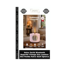 Delux Serisi Bluetooth Hoparlör Vintage Gaz Lambası D53 Pembe Retro Sesli Eğlence