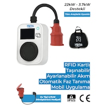 Hims 22kw Kilitli Soketli Beyaz Taşınabilir Araç Şarj İstasyonu Hcts-22-b Hims 22kw Kilitli Soketli Beyaz Taşınabilir Araç Şarj İstasyonu Hcts-22-b