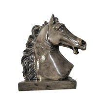 DEKORATİF AT KAFASI 19 CM GRİ