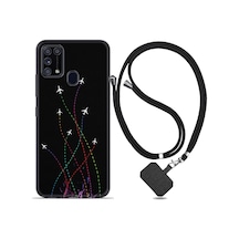 Samsung Uyumlu Galaxy A21S Kılıf Ipli Askılı Line Planet 1736