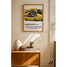 Mitsubishi Lancer Evo Ix Jdm Poster, Ahşap Çerçeveli Duvar Tablosu - Oto Severlere Özel Hediye