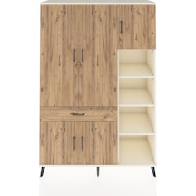 Hyperion Dolap 10 Raflı Tek Çekmeceli 5 Kapaklı 132x44x195 Aytaşı-çam/çam Atlas Çam/atlas Çam