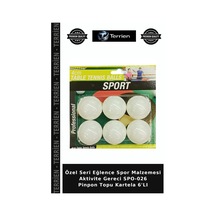 Özel Seri Eğlence Spor Malzemesi Aktivite Gereci Spo-026 Pinpon Topu Kartela 6'lı