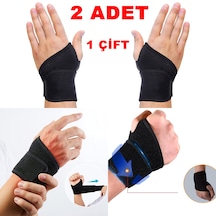 2 Adet El Bilek Bandajı Elastik Sporcu Bilekliği Fitness Ağırlık Çok Renkli