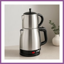 Bezos 2in1 Çaycı & Kettle Elektrikli Çay Makinesi 1.7l + 0.7l Çelik Rengaren