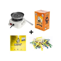 Elektrikli Ocak Mini Beyaz Ve 1 Kg Premium Wolf Nargile Kömürü +