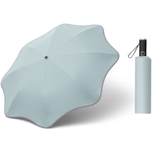 Lbw Taşınabilir Otomatik Yuvarlak Köşe Katlanır Güneş Koruma Şemsiyesi - Açık Mavi