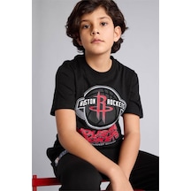 Defacto %100 Pamuk Nba Houston Rockets Tişört Erkek Çocuk G7619a826smbk81 Siyah-bk81